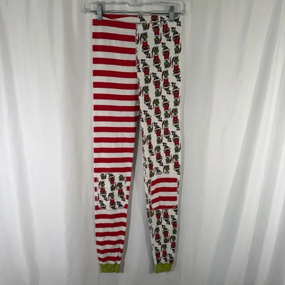 Hanna Anderson The Grinch Pajama Pants Girls 14 Red White Striped Organic Cotton